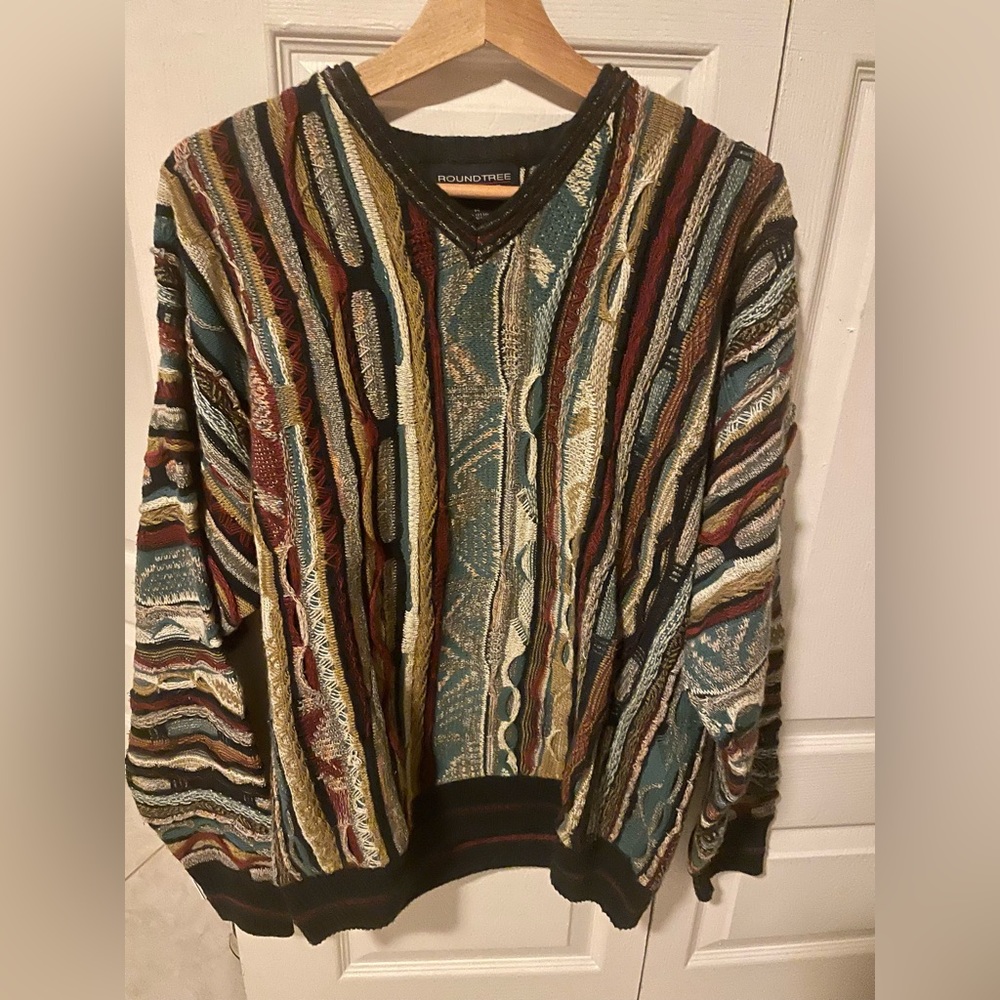 Vintage Coogi style ROUNDTREE & YORKE sweater